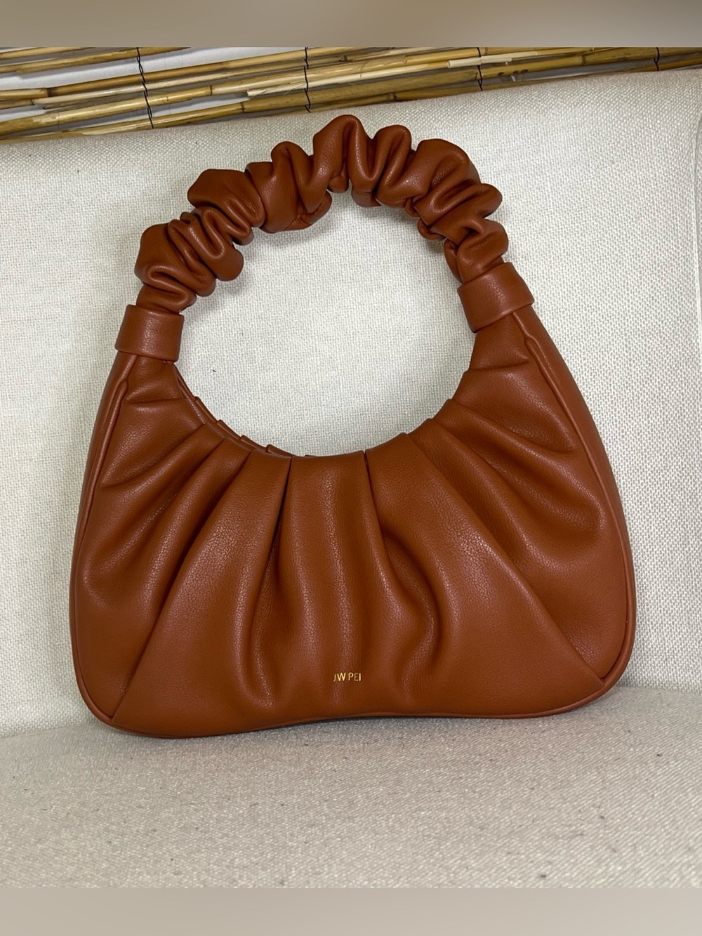 JW PEI Chestnut Ruched Handle Shoulder Bag
